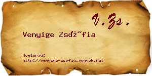 Venyige Zsófia névjegykártya